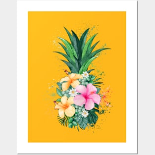 Pineapple Flower Shirt Pineapple Shirt Pineapple Gifts Pineapple Lover Aloha Beaches Hawaii Party Pineapple Tee Posters and Art